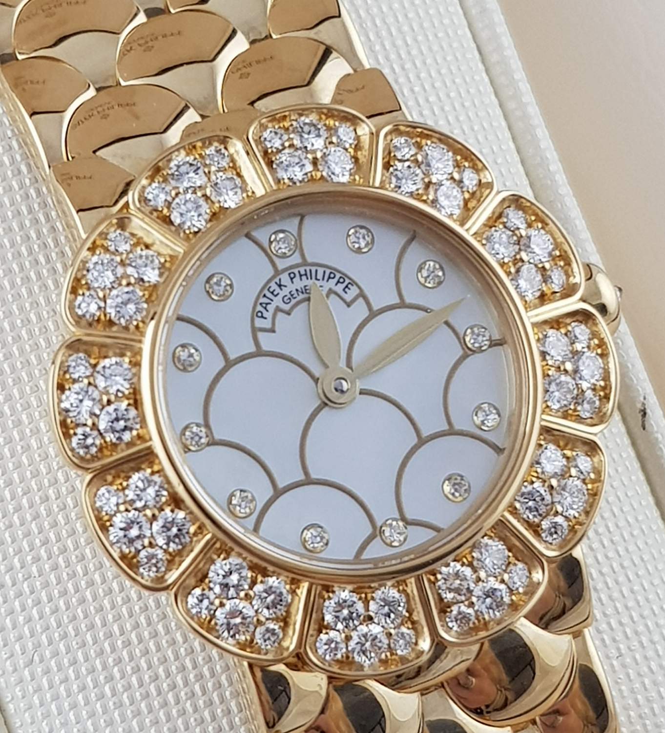 Yellow Gold Ladies Watch With Diamonds