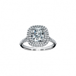 Tiffany & Co кольцо Cushion-cut Double Halo Engagement 