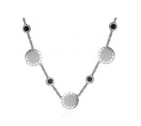 Bvlgari Bvlgari Diamond Onyx 18k White Gold Station Necklace 