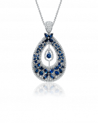 RalfDiamonds Blue Sapphire Butterfly Necklace 