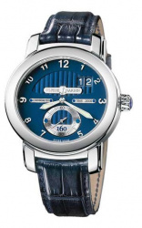 Ulysse Nardin Anniversary 160 Blue Dial 18Kt White Gold Blue Leather Men's Watch 1600-100