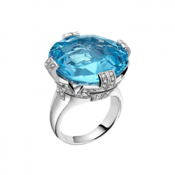 Bvlgari Bvlgari Parentesi Blue Topaz Ring with Diamonds 