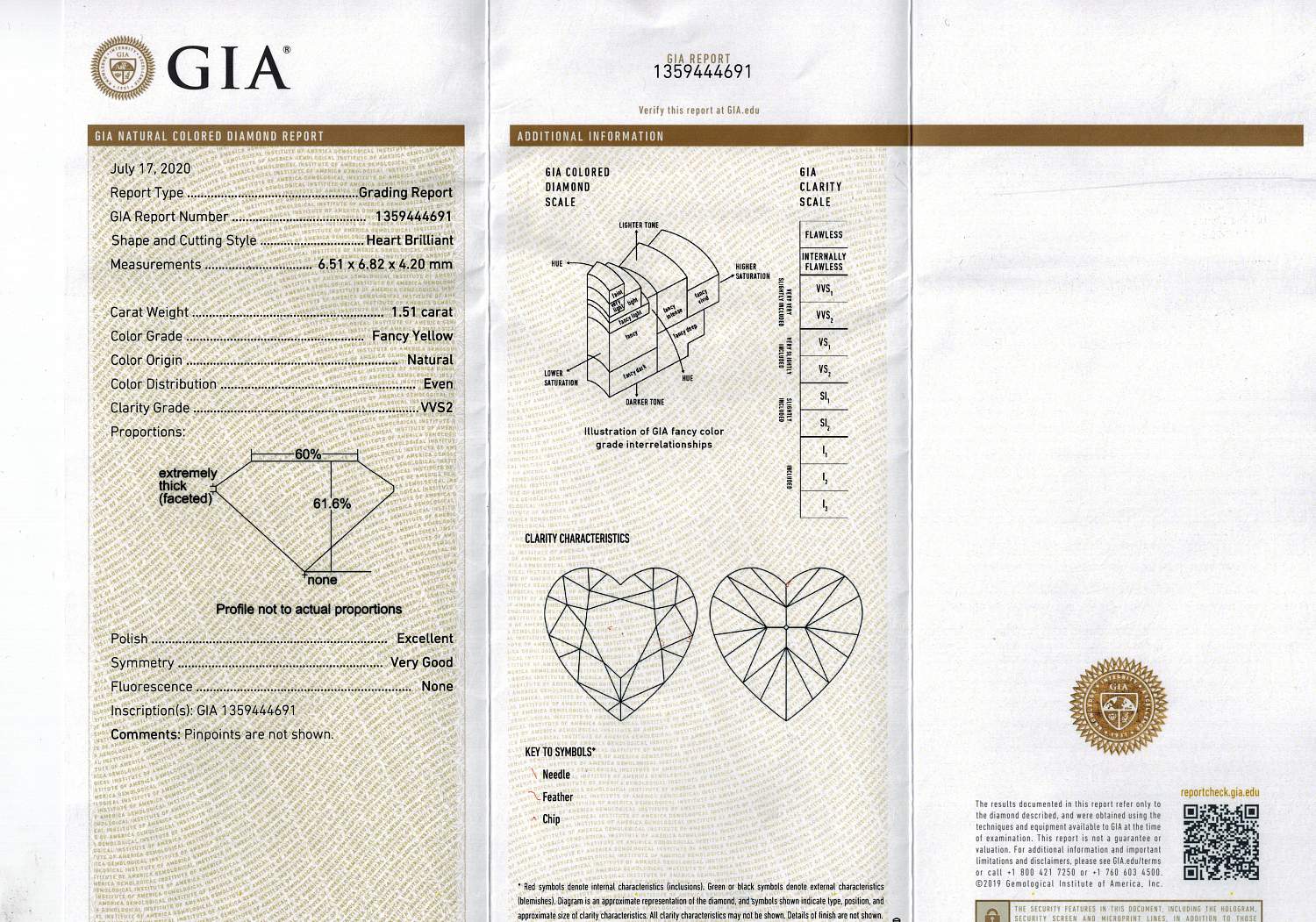 кольцо с бриллиантом 1,51ct FY/VVS2