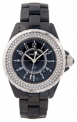 Chanel Black Dial, Diamond Bezel, Ceramic on bracelet / Quartz H0949