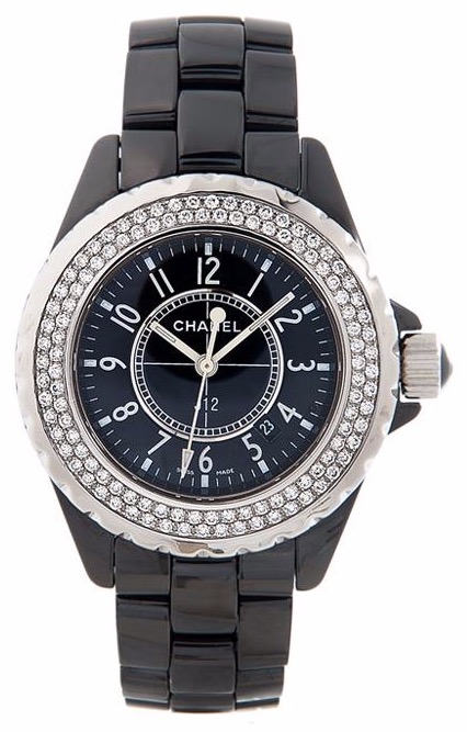 Chanel Black Dial, Diamond Bezel, Ceramic on bracelet / Quartz H0949